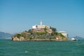 San Francisco Alcatraz Island from cruise ship Royalty Free Stock Photo