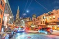 SAN FRANCISCO - AUGUST 4, 2017: City streets at night. San Franc