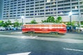 SAN FRANCISCO - AUGUST 3, 2017: Red tram along city streets