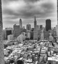 SAN FRANCISCO - AUGUST 2017: San Francisco skyline framed by Coit Tower Architecture Royalty Free Stock Photo