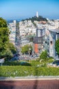 SAN FRANCISCO - AUGUST 7TH, 2017 - Tourists in Lombar Street. It Royalty Free Stock Photo