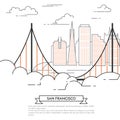 San Francisco banner city landscape Line art