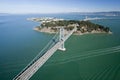 San Francisco Bay bridge aerial view Royalty Free Stock Photo