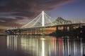 San Francisco Bay Bridge Eastern Span Daybreak Royalty Free Stock Photo