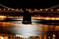 San Francisco Bay Bridge, night, lights Royalty Free Stock Photo