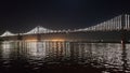 San Francisco Bay Bridge Night Sky Royalty Free Stock Photo