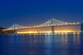 San Francisco Bay Bridge at sunset from Pier 7 California Royalty Free Stock Photo