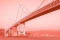 San Francisco Bay Bridge Black and Orange Duotone Effect