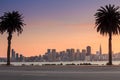 San Francisco and Bay Bridge taken from Treasure Island. Royalty Free Stock Photo