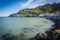 The San Francisco Bay and hill in Sausalito, California. Royalty Free Stock Photo