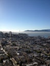 San francisco bay ocean view water alcatraz golden gate bridge Royalty Free Stock Photo