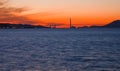 San Francisco Bay at sunset. Royalty Free Stock Photo