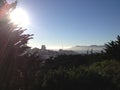 San francisco bay ocean view water alcatraz golden gate bridge Royalty Free Stock Photo