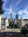 SAN FRANCISCO, THE BLUE SKY AND THE SKYLINE Royalty Free Stock Photo