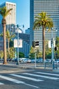 SAN FRANCISCO, CA - AUGUST 6, 2017: Beautiful view of buildings in Downtown area. The city attracts 20 million tourists annually Royalty Free Stock Photo