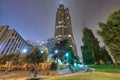 SAN FRANCISCO, CA - AUGUST 6, 2017: Night of view of buildings around Embarcadero area. The city attracts 20 million tourists Royalty Free Stock Photo