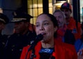 Marissa Patel speaking at the Winter Walk Ribbon Cutting Ceremony