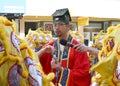 Traditional blessing the dragon ceremony at the Chinatown street fair festival