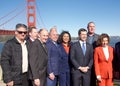 Nancy Pelosi and London Breed with politicians at the GGB