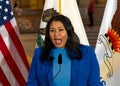 Mayor London Breed, speaking at a Press Conf for the first anniversary of Bay Area Abortion Rights Coalition