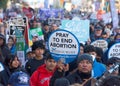 Participants in the annual March for Life in San Francisco, CA