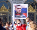 Protesters demanding the release of Alexei Navalny Royalty Free Stock Photo