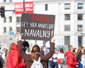 Protesters demanding the release of Alexei Navalny