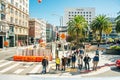 San Francisco, CA - JULY 2018 - A typical San Francisco street. people Royalty Free Stock Photo