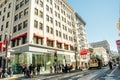 San Francisco, CA - JULY 2018 - A typical San Francisco street. people