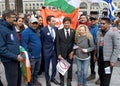 Michigan Congressman Shri Thanedar posing with participants at a March Against Anti-Semitism in San Francisco