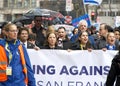 Politians and Unidentified participants in a March Against Anti-Semitism up Market Street to Civic Center Royalty Free Stock Photo