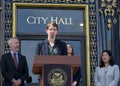 Robin Pam from KidSafe SF speaking at a press conf to mark the 10 yr anniversary of the launch of Vision Zero