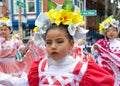 Unidentified participants in the 45th annual Carnaval Grand Parade in San Francisco, CA