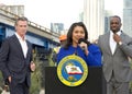 Mayor London Breed speaking about the Clean California project in San Francisco, CA