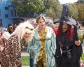 Drag Queen Judges posting with participants at Senator Wiener`s Pumpkin Carving Event Royalty Free Stock Photo