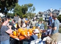 Senator Scott Wiener speaking with constituants at his Halloween Pumpkin Carving Event