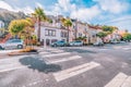 SAN FRANCISCO, CA - October 22, 2021, one of the many streets in the Sunset area in bright sunny weather, photograph processed in