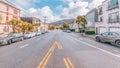 SAN FRANCISCO, CA - October 22, 2021, one of the many streets in the Sunset area in bright sunny weather, photograph processed in