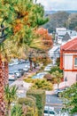 SAN FRANCISCO, CA - October 22, 2021, View of one of the many streets in the Sunset area in bright sunny weather, photograph