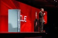 CEO of Oracle Larry Ellison makes his presentation Royalty Free Stock Photo