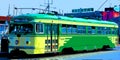 Historic street car transporting passengers