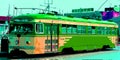 Historic street car transporting passengers