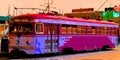 Historic street car transporting passengers