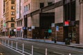 Recruiting rental offices sign at financial district in San Francisco California.