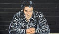 Street art Elvis Presley. Royalty Free Stock Photo