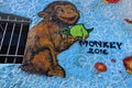 Street art monkey year chinese horoscope