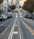 Cable car track in San Francisco