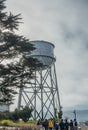 Alcatraz Island east shore water tower, San Francisco, CA, USA Royalty Free Stock Photo