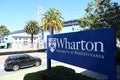 San Francisco, CA, USA - July 26, 2023: The sign of Wharton San Francisco - University of Pennsylvania in San Francisco