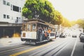 San Francisco Cable Car with motion blur, California, USA Royalty Free Stock Photo